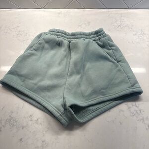 SHEIN Mint Green Athletic Fleece Shorts